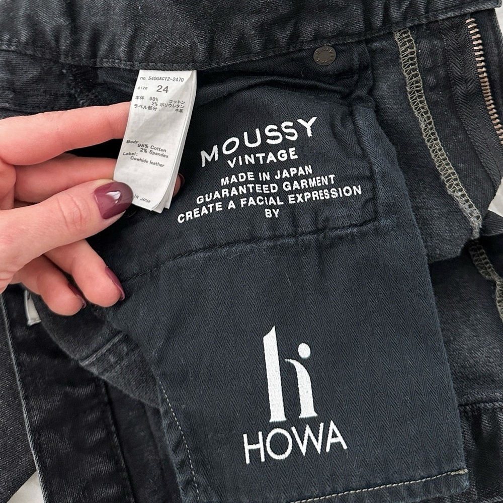 Moussy Vintage Black Distressed Howa Japanese Skinny Ankle Jeans (24 or 2) - Picture 6 of 7